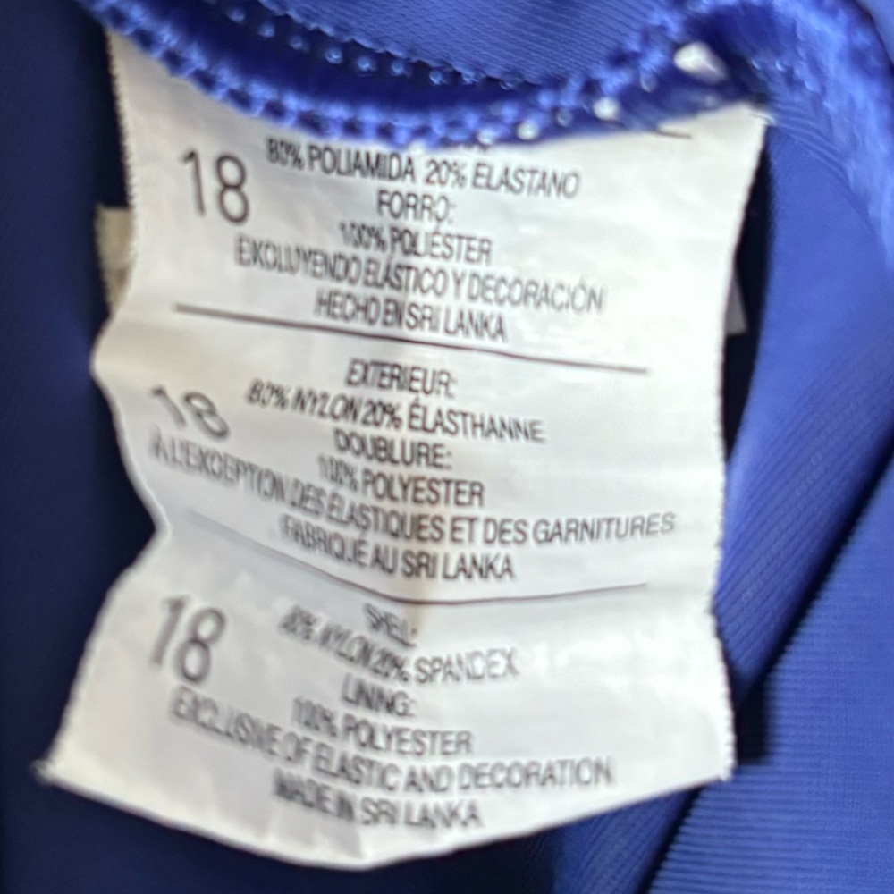 Speedo Women’s Athletic Blue Swimsuit Size 18 - Picture 4 of 4